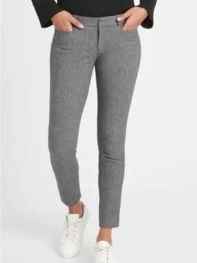 EUC Banana Republic SLOAN Charcoal Grey Ankle Pant Trouser Women's Size 2